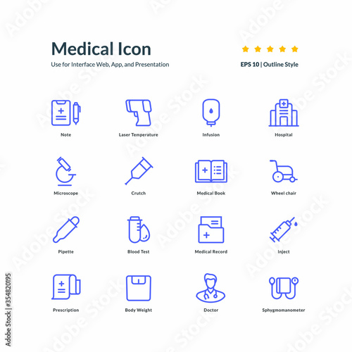 medical icon set graphic design vector illustration for interface mobile web presentation