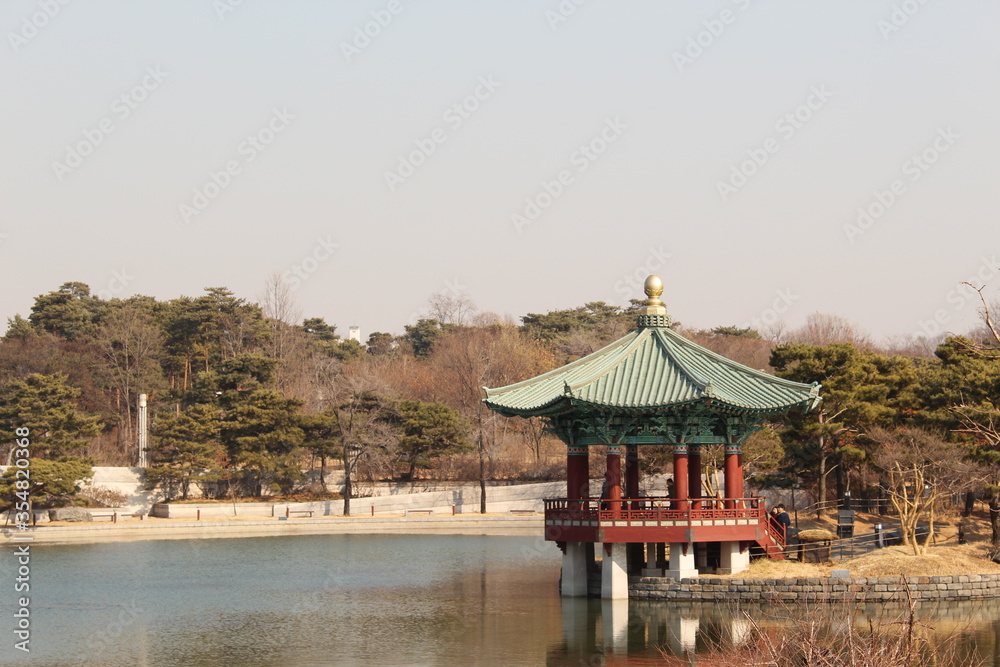 Korean pavilion at the lake Korean pavilion at the lake