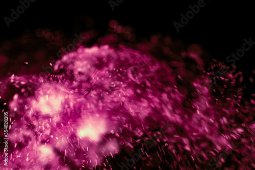 pink flame of fire on a black background