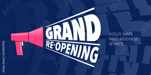 Grand opening or re opening vector illustration for new store