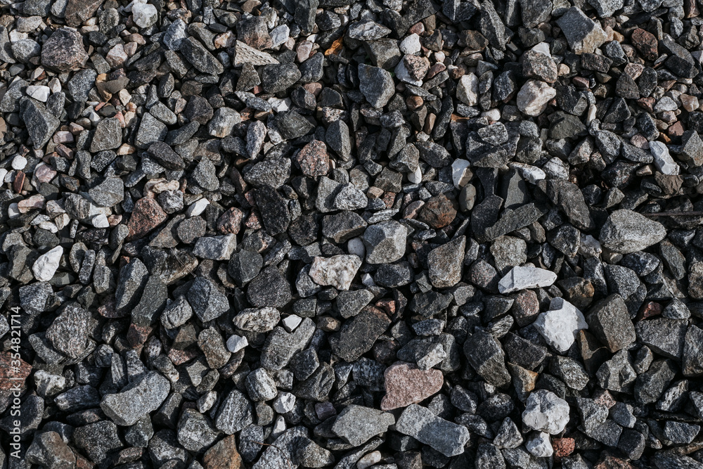 gravel on road. Natural stone texture gravel on road. Natural stone texture
