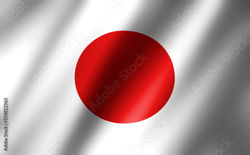 3D rendering of the waving flag Japan
