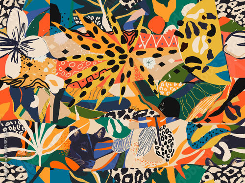 Fototapeta Abstract colorful exotic illustration pattern