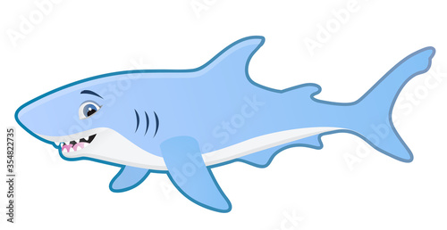 Cute cartoon shark vector illustration © Katika Designs