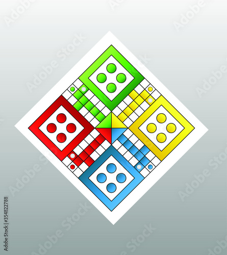 Classic family board game, Vector ludo board family game