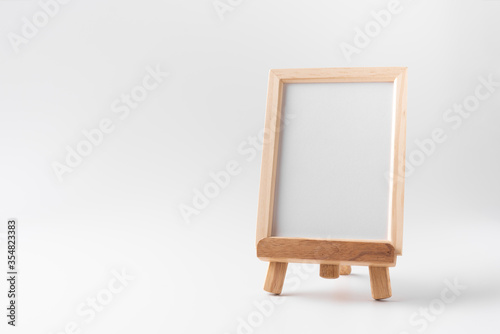 wood photo frame isolated on white background