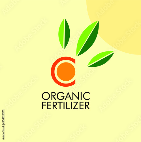 organic fertilizer logo icon with simple shape symbol. Good use for application and farming assets