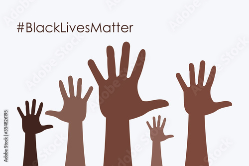 Stop racism icon. Black lives matter concept. Template for background, banner, poster with text. Vector illustration.
