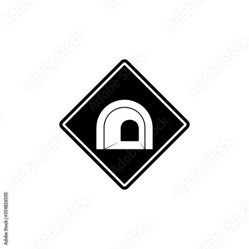 Mountain tunnel icon isolated on white background