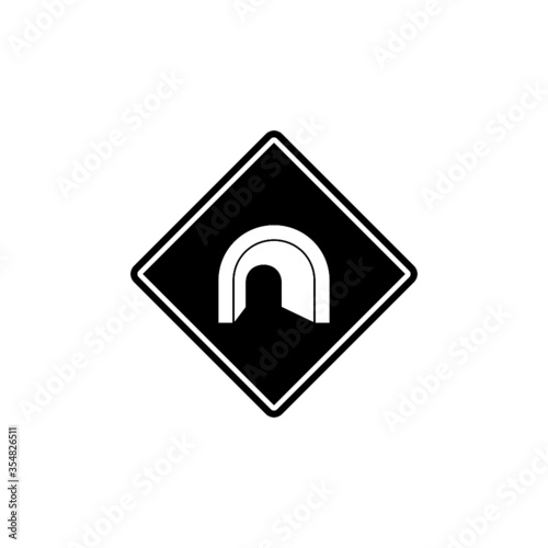 Mountain tunnel icon isolated on white background