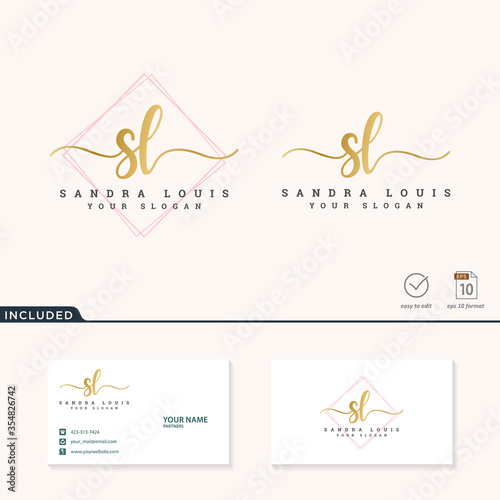 beautiful feminine logo design vector. fashion logo concept. modern design.