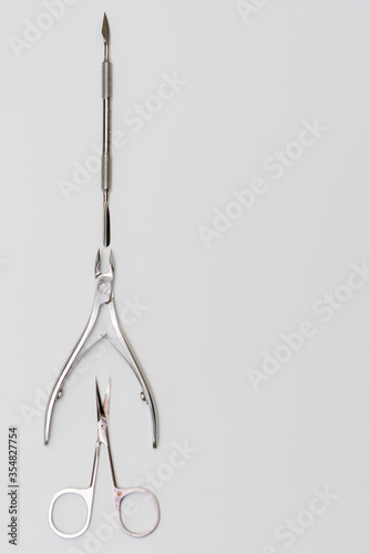 Set for manicure and Pedicuru on white background