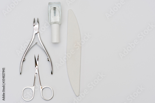 Set for manicure and Pedicuru on white background