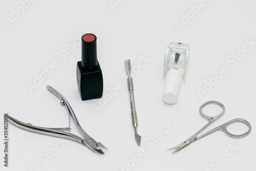 Set for manicure and Pedicuru on white background