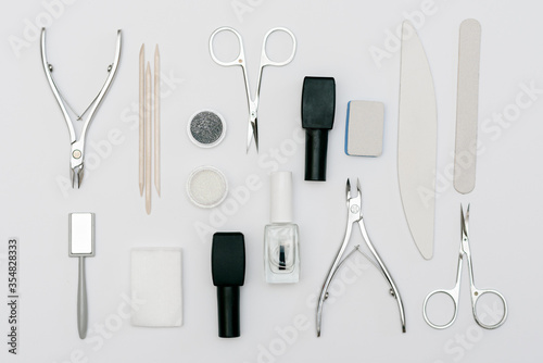 Set for manicure and Pedicuru on white background