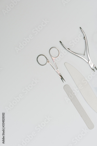 Set for manicure and Pedicuru on white background
