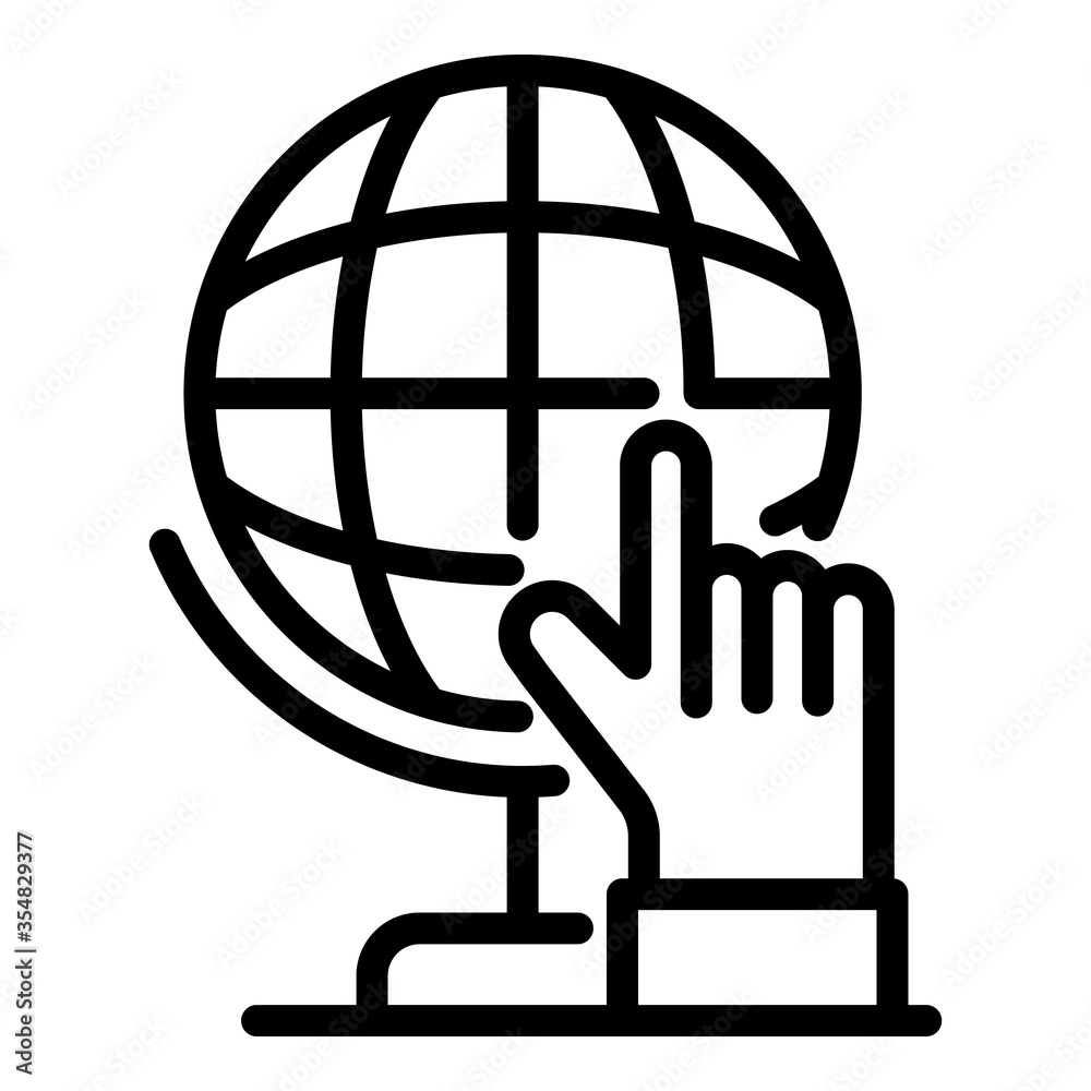 School globus icon. Outline school globus vector icon for web design isolated on white background School globus icon. Outline school globus vector icon for web design isolated on white background
