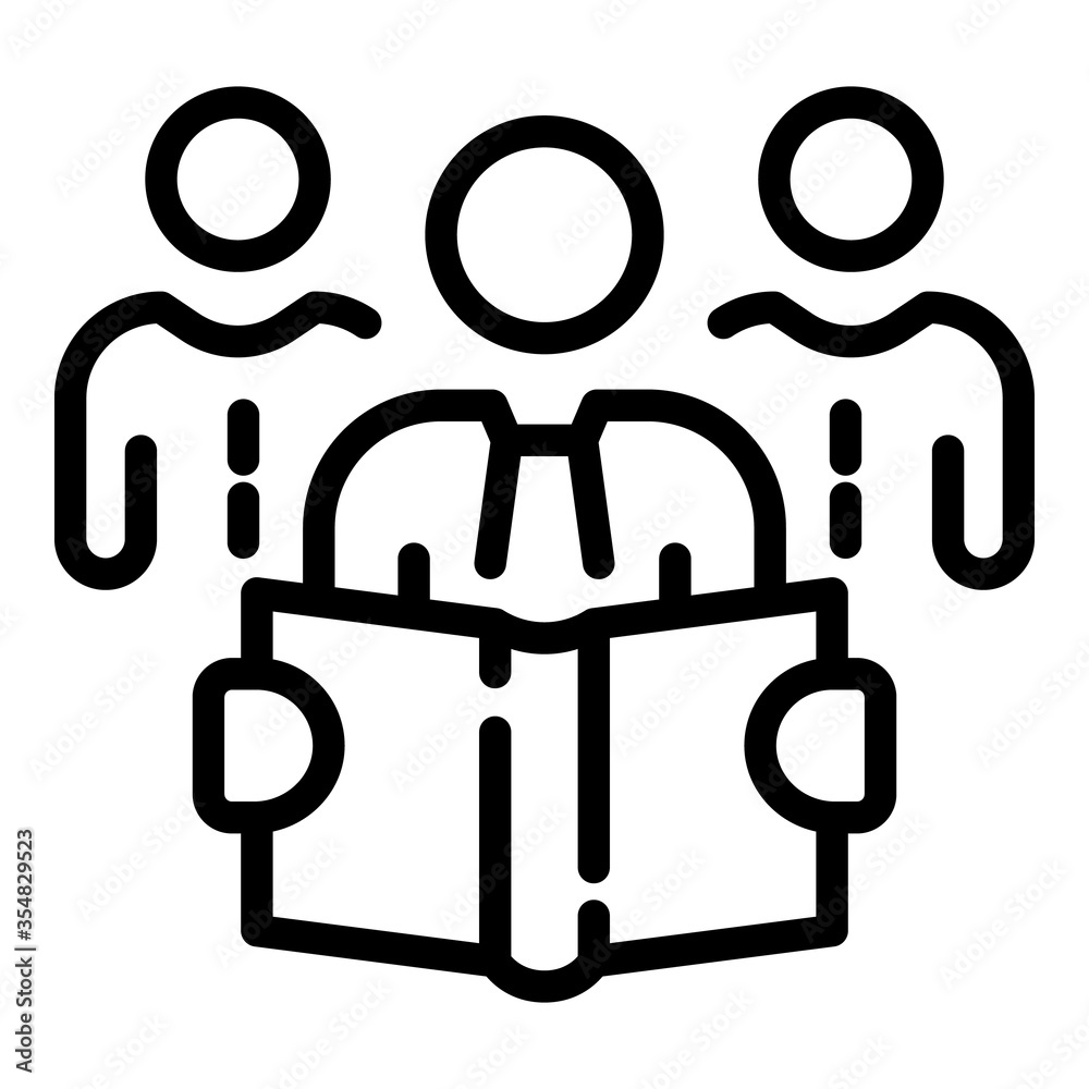 Team of translator icon. Outline team of translator vector icon for web design isolated on white background Team of translator icon. Outline team of translator vector icon for web design isolated on white background