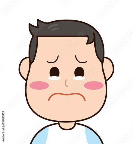 泣く　男性
