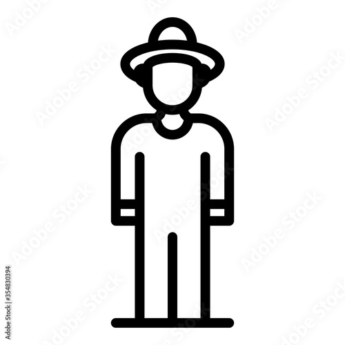 Man agronomist icon. Outline man agronomist vector icon for web design isolated on white background