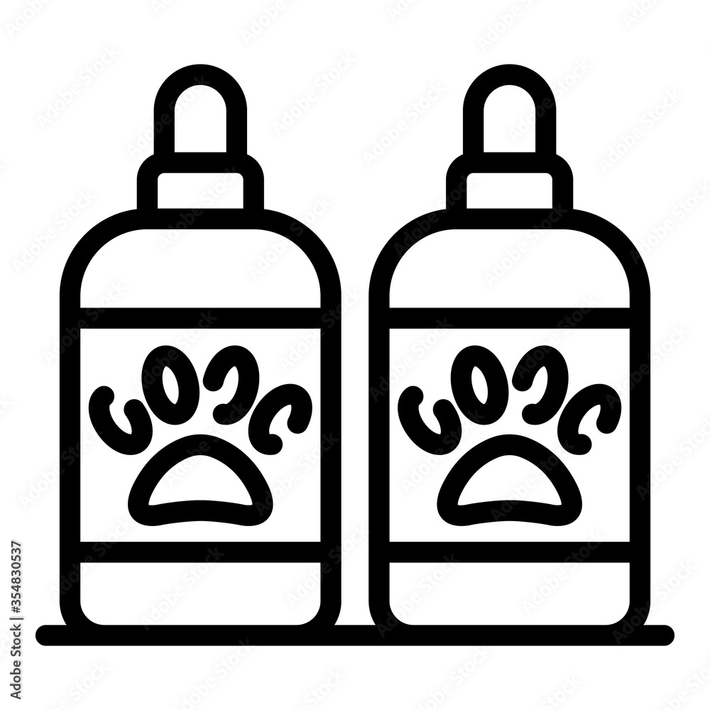 Shampoo groomer bottle icon. Outline shampoo groomer bottle vector icon for web design isolated on white background