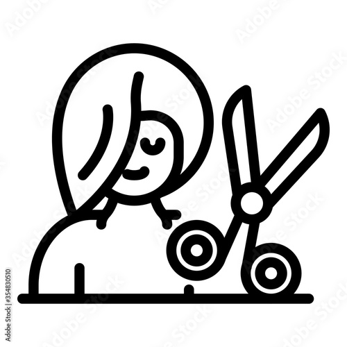 Woman groomer icon. Outline woman groomer vector icon for web design isolated on white background