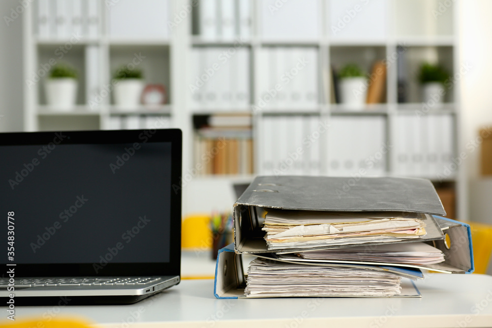 Empty workplace in office closeup or head hunter profession modern solution Empty workplace in office closeup or head hunter profession modern solution