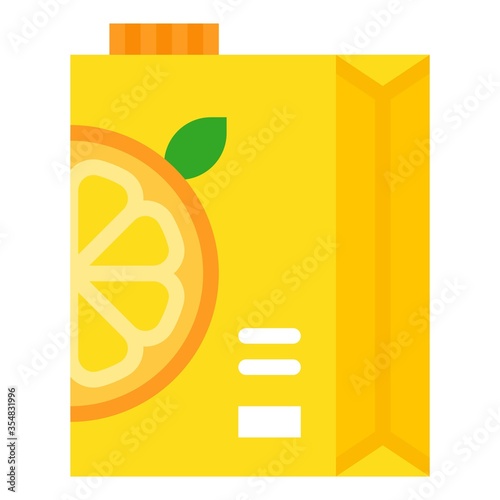 Orange juice icon, Beverage flat vector illustration