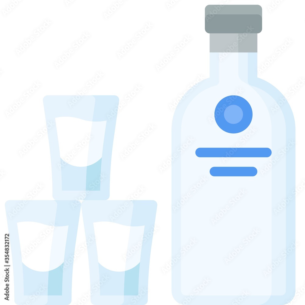 Alcoholic drink icon, Beverage flat vector illustration Alcoholic drink icon, Beverage flat vector illustration