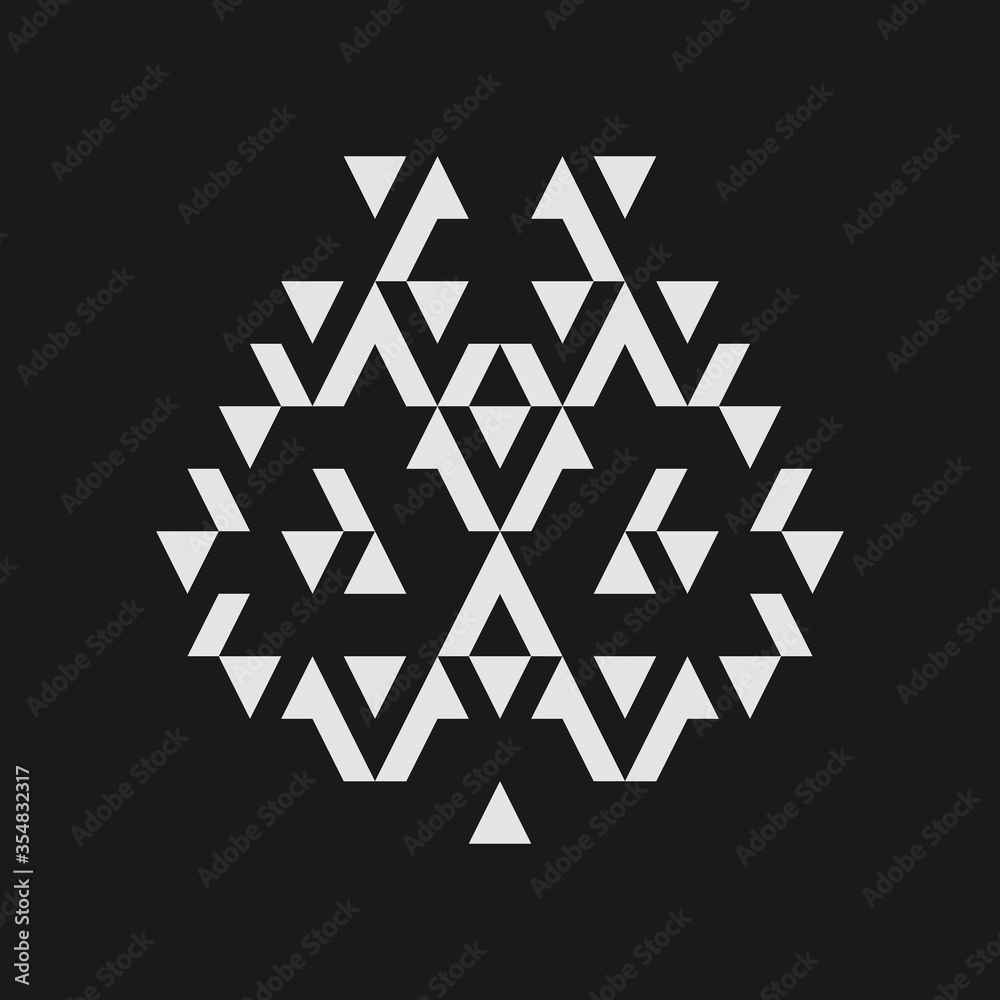 Silhouette of skull with geometric pattern Silhouette of skull with geometric pattern