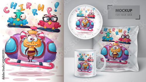 Monster travel poster and merchandising