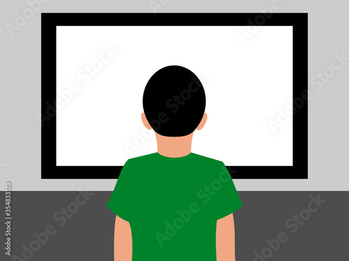 watching tv illustration
