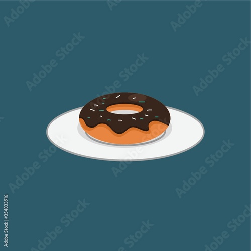 Doughnut on a plate