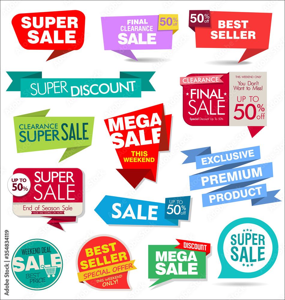 Modern colorful sales badges collection Modern colorful sales badges collection