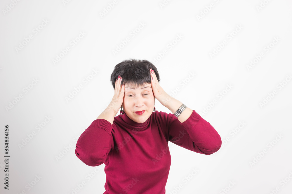 Business woman having a headache. Office work. Business woman having a headache. Office work.