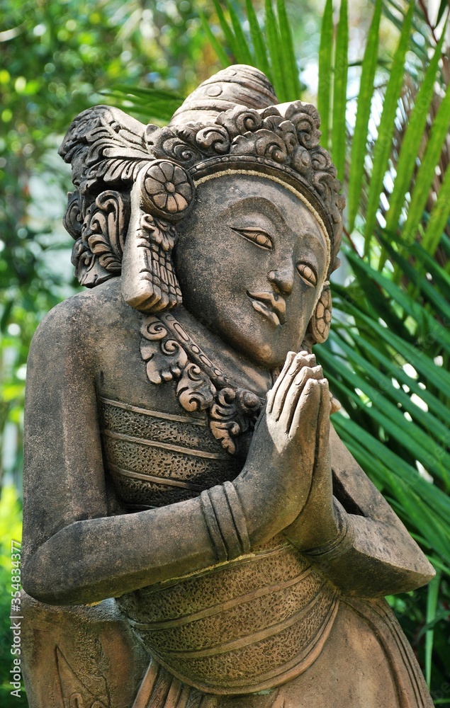 The Asian god sand stone fountain