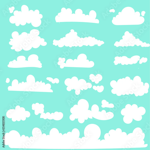 16 Cloudy Design Vector Set Pack illustration