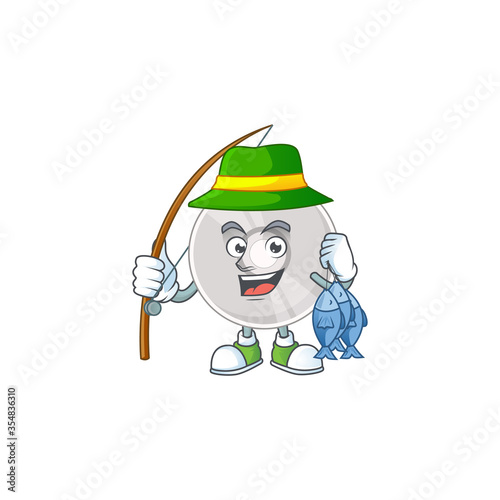A Caricature picture of compact disk fisher succeed catch a fish
