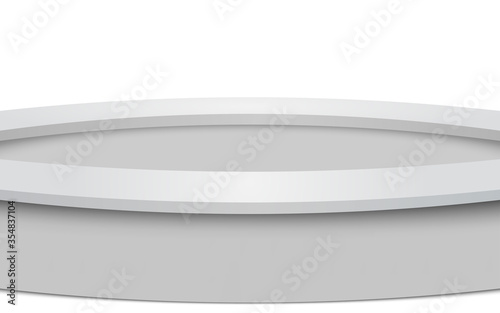 white round table in the white studio room