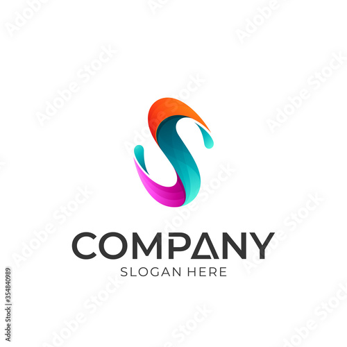 Letter S with Water Drop Logo Design