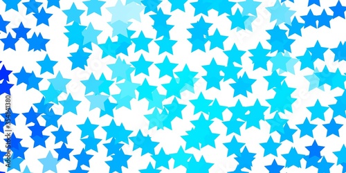 Light BLUE vector layout with bright stars. Shining colorful illustration with small and big stars. Theme for cell phones. © Guskova