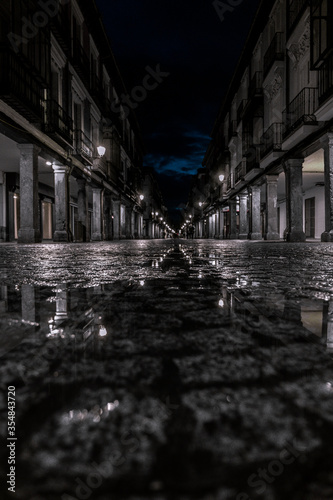 raining at night in the old town