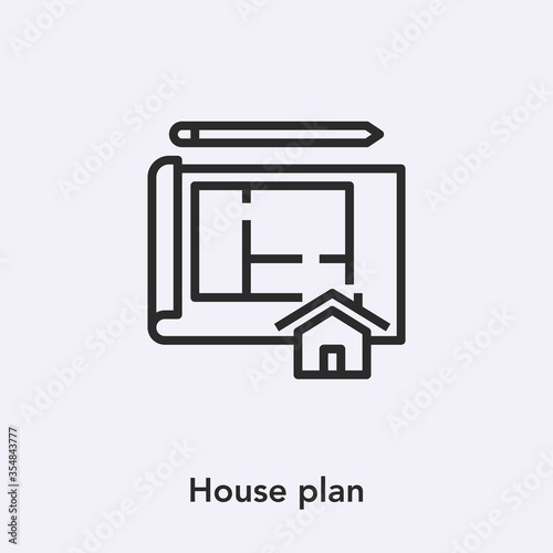 house plan icon vector sign symbol