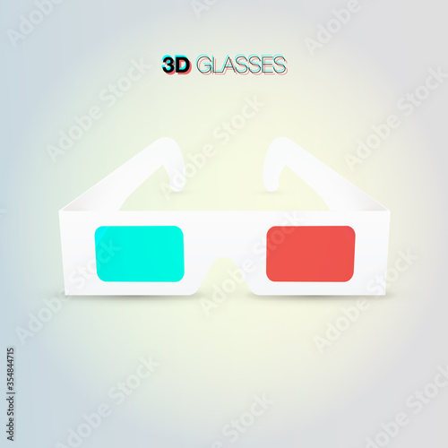 3d glasses on light background