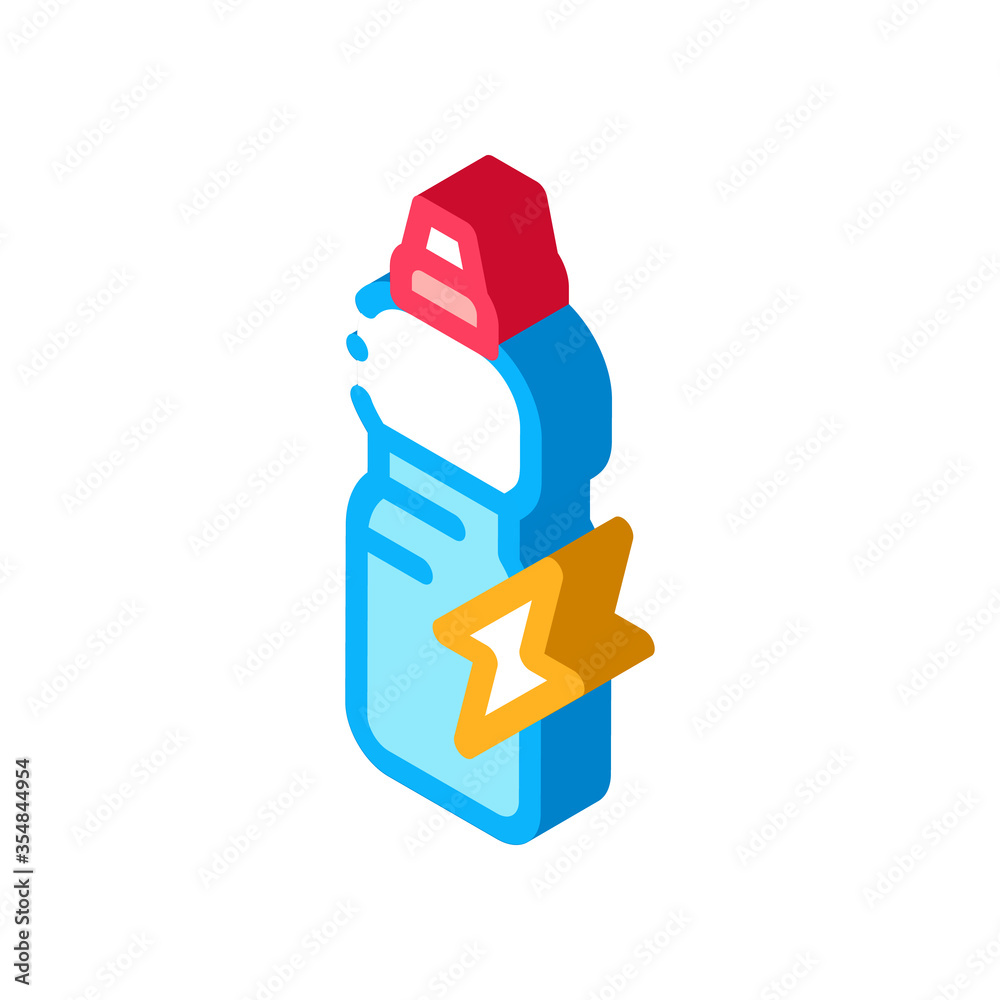 Energy Drink in Bottle Icon Vector. Isometric Energy Drink in Bottle sign. color isolated symbol illustration
