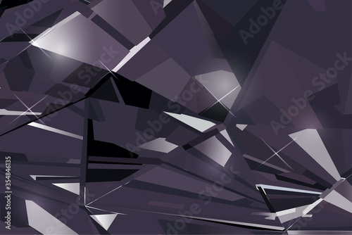 Bright black abstract background made of black crystals. Vector design. photo