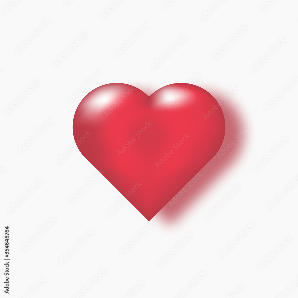 Red heart icon isolated on background