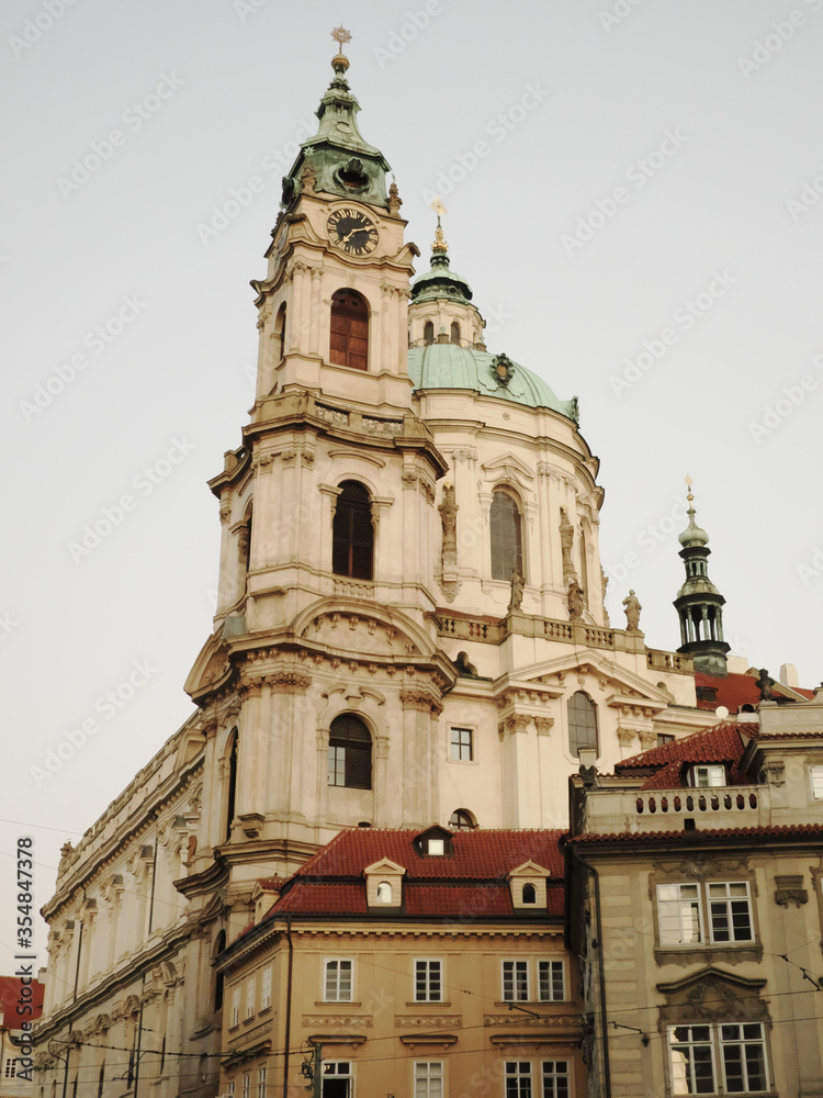Chapel of St. Nicholas Cathedral in Prague. Baroque architecture.