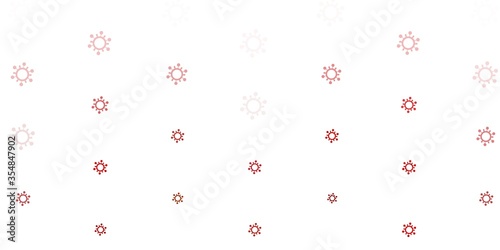 Light Green, Red vector backdrop with virus symbols.