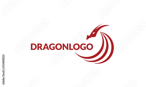 Dragon Logo with hed dragon can for company logo, branding, dragon mascot logo, with red colour and Vector EPS10